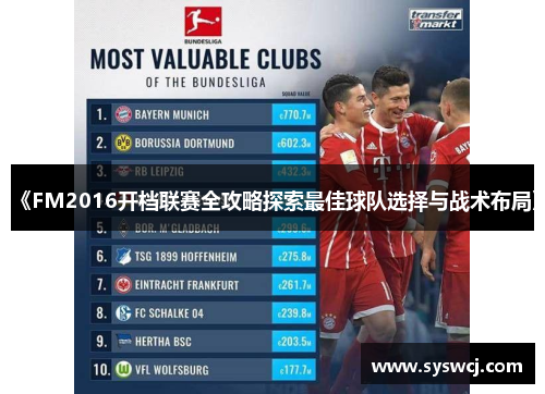 《FM2016开档联赛全攻略探索最佳球队选择与战术布局》